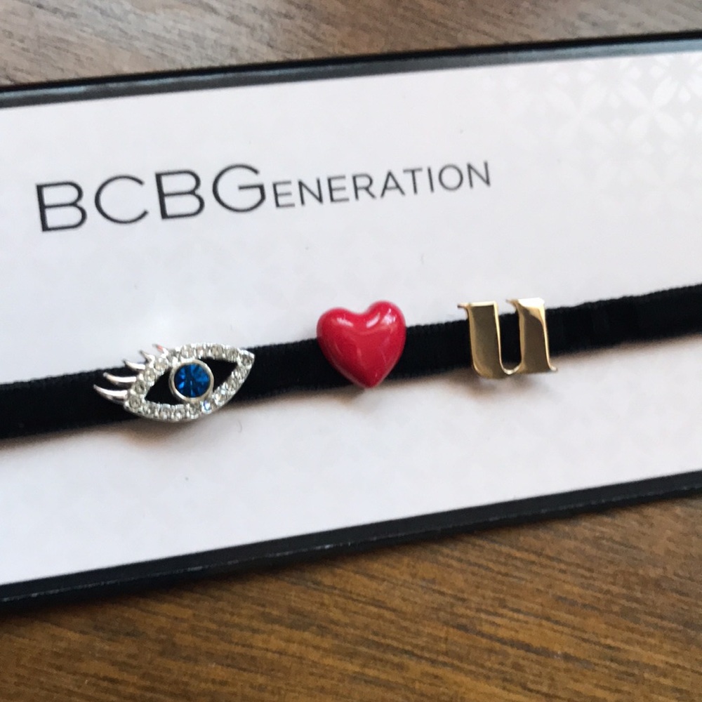 BCBGeneration I Love You Charm Choker NWT